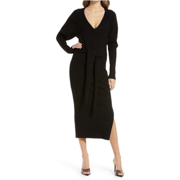 Good American Black Sweater Dress - Picture 1 of 9